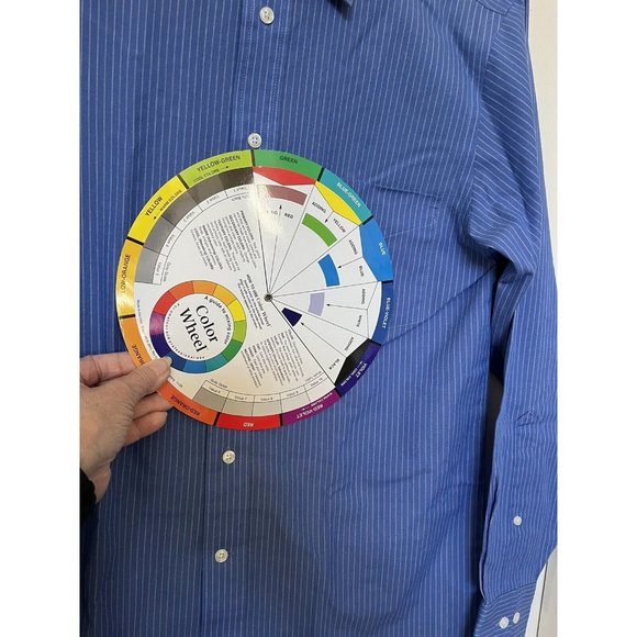 Stafford Super Shirt Wrinkle Free Men's Dress Shirt Blue Strip Size 14 1/2 32-33 - Picture 13 of 14